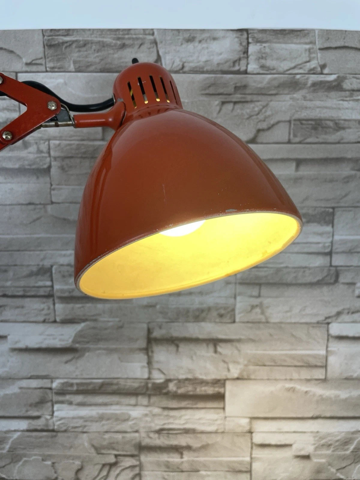Lampada Da Tavolo Luxo Naska Loris Rosso Vintage Epoca Snodabile Industriale