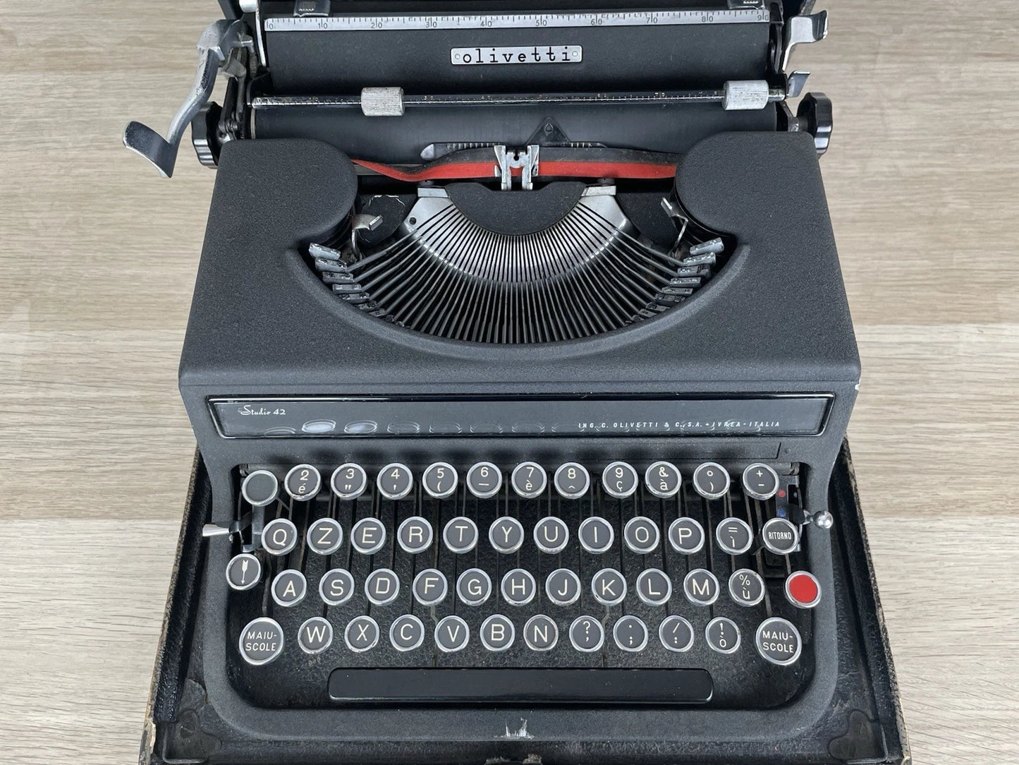 Macchina Per Scrivere Olivetti Studio 42 Vintage Epoca Anni 30 Design Nera
