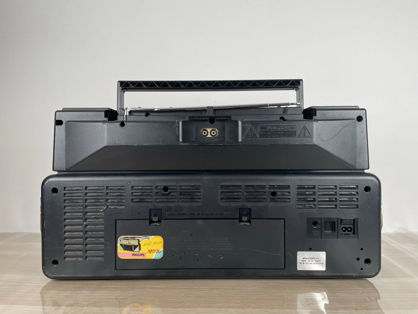 Boombox Radio Philips Double Deck Stereo Radio Cassette Recorder D8304 Gialla