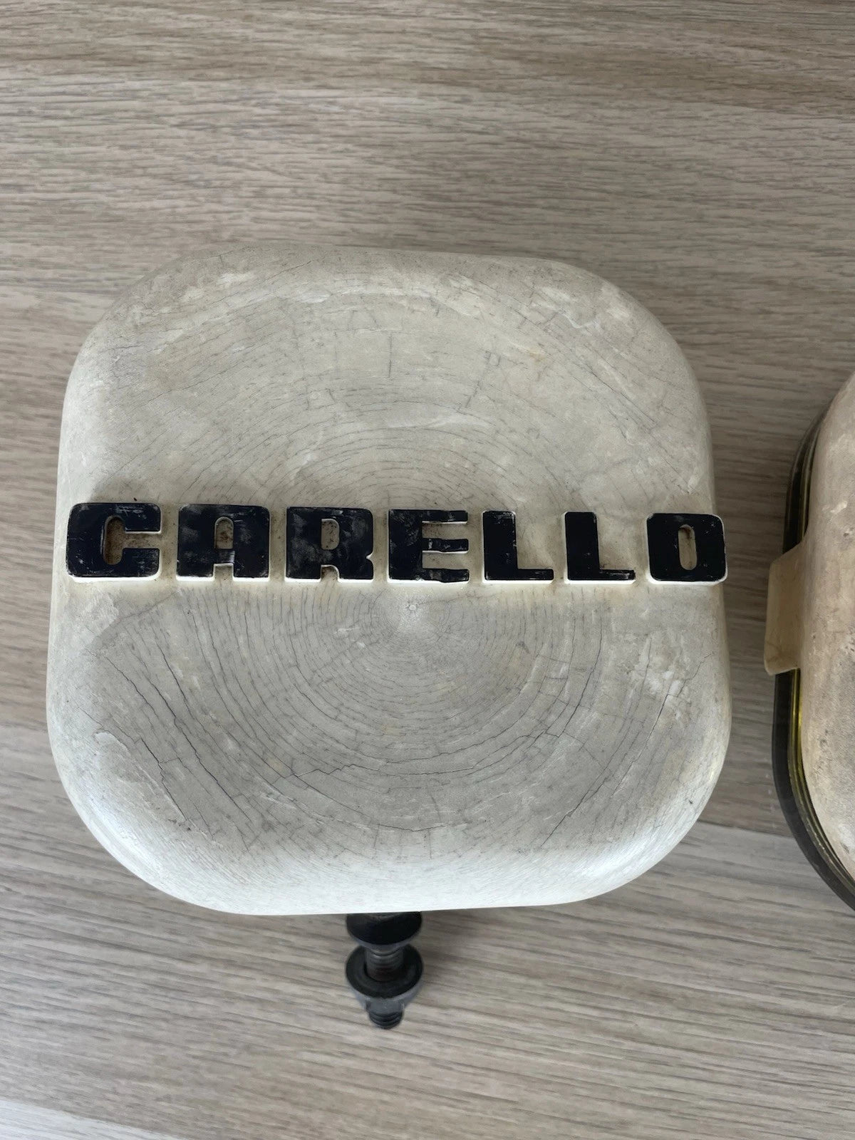 Coppia Fari Ausiliari Epoca Carello Gialli Quadrati Fendinebbia Profondità '70