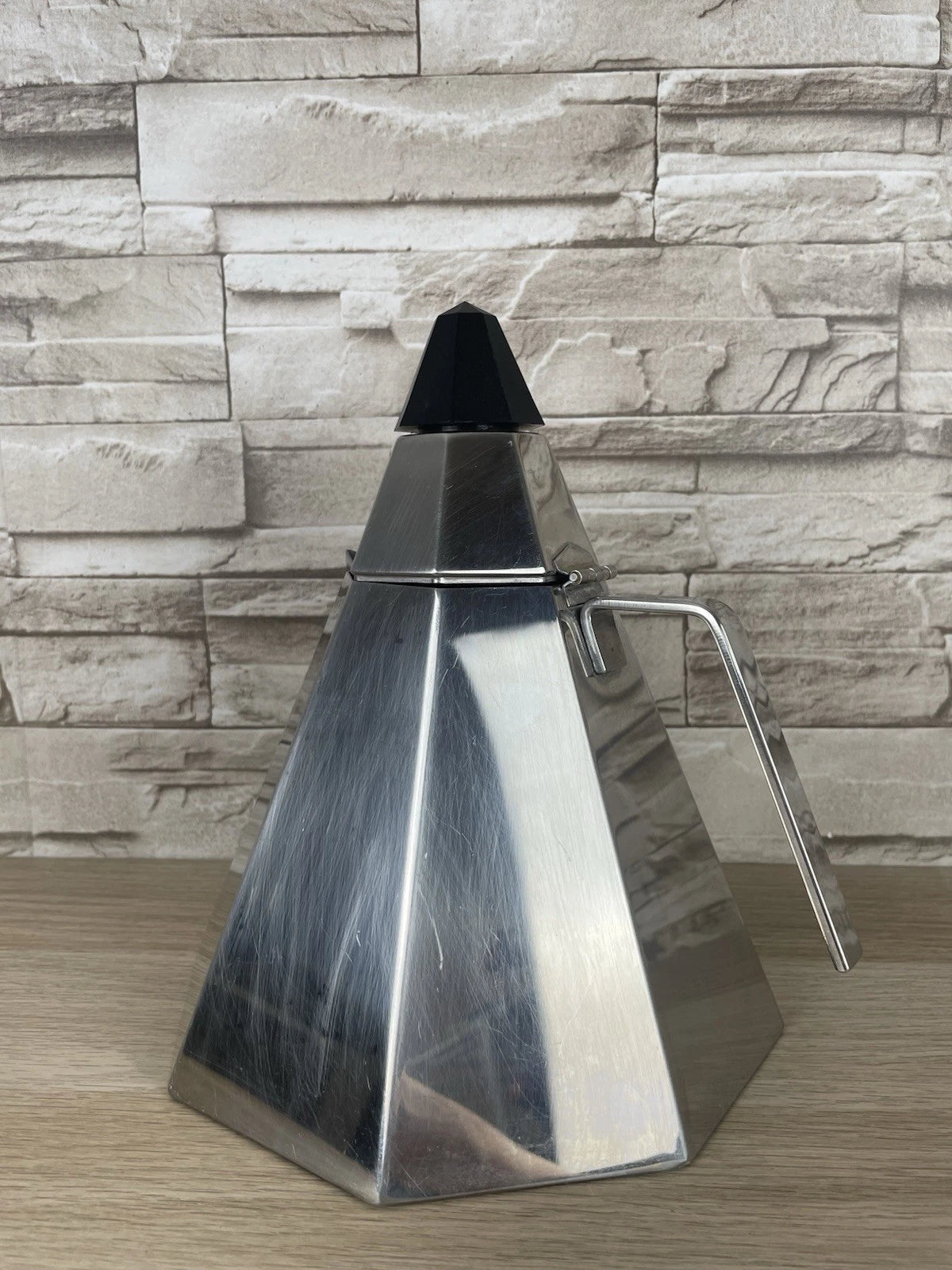 Bollitore Calderoni Fratelli Serie Piramide Ottagonale Vintage Anni 60 Acciaio