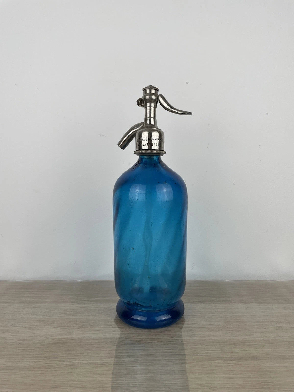 Antico Autoseltz Vetro Sifone Seltz La Torinese Torino Gualdi Correggio Blu