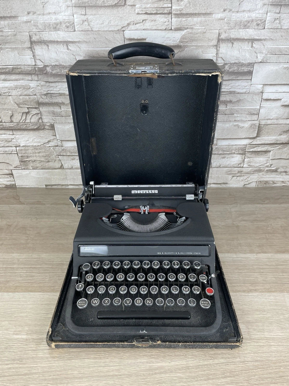 Macchina Per Scrivere Olivetti Studio 42 Vintage Epoca Anni 30 Design Nera