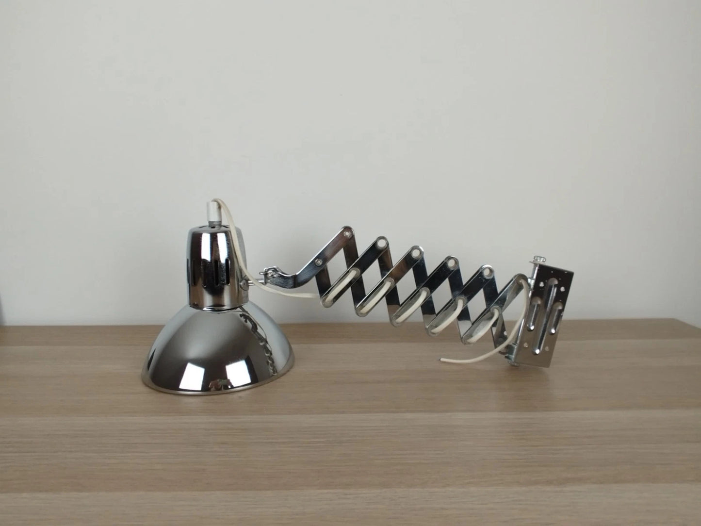 Lampada Applique Da Muro E Parete A Pantografo Cromata Vintage Industriale Retrò