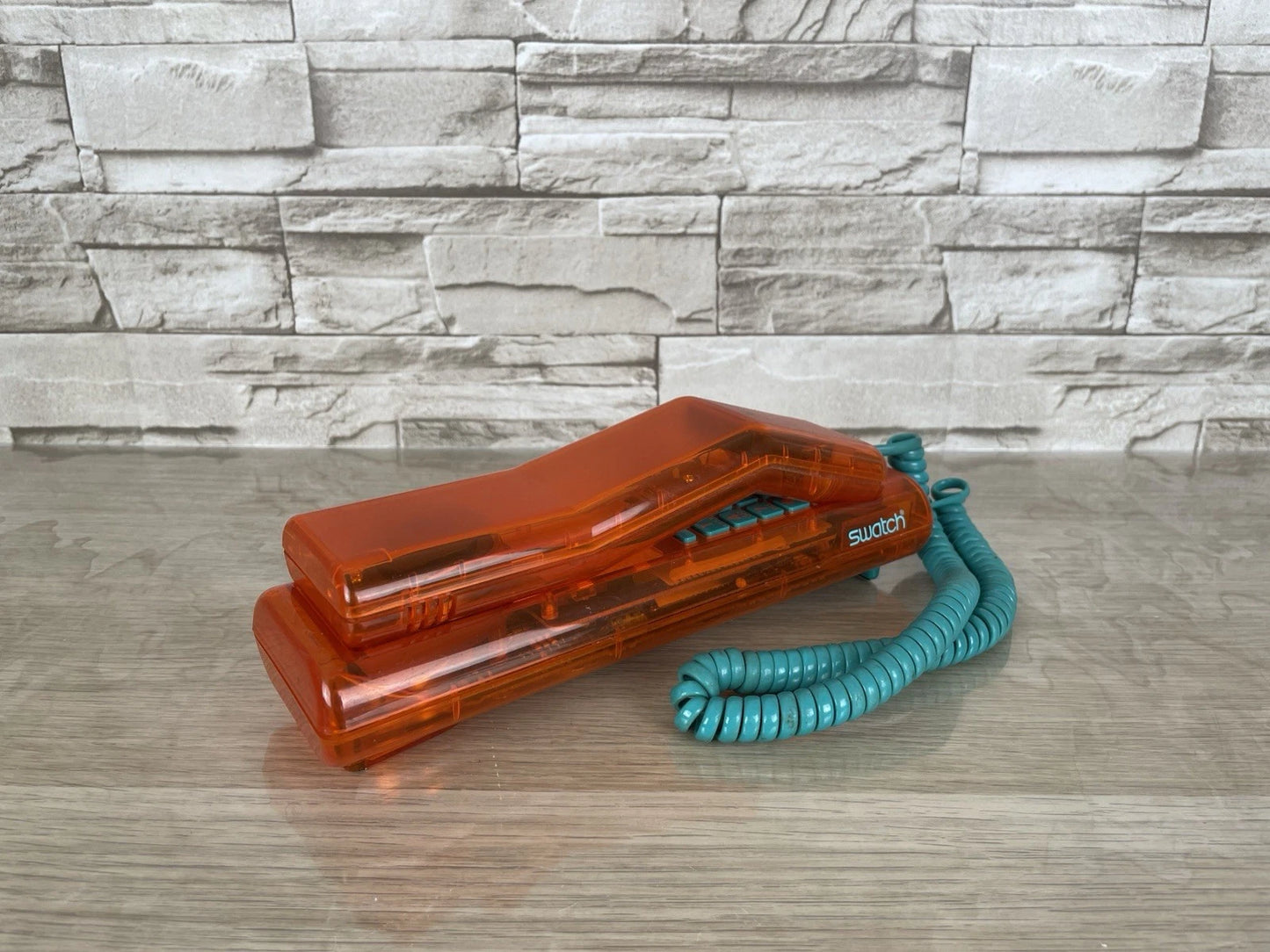 Telefono Fisso Swatch Twin Phone Deluxe Model Arancione 1989 Vintage Phone