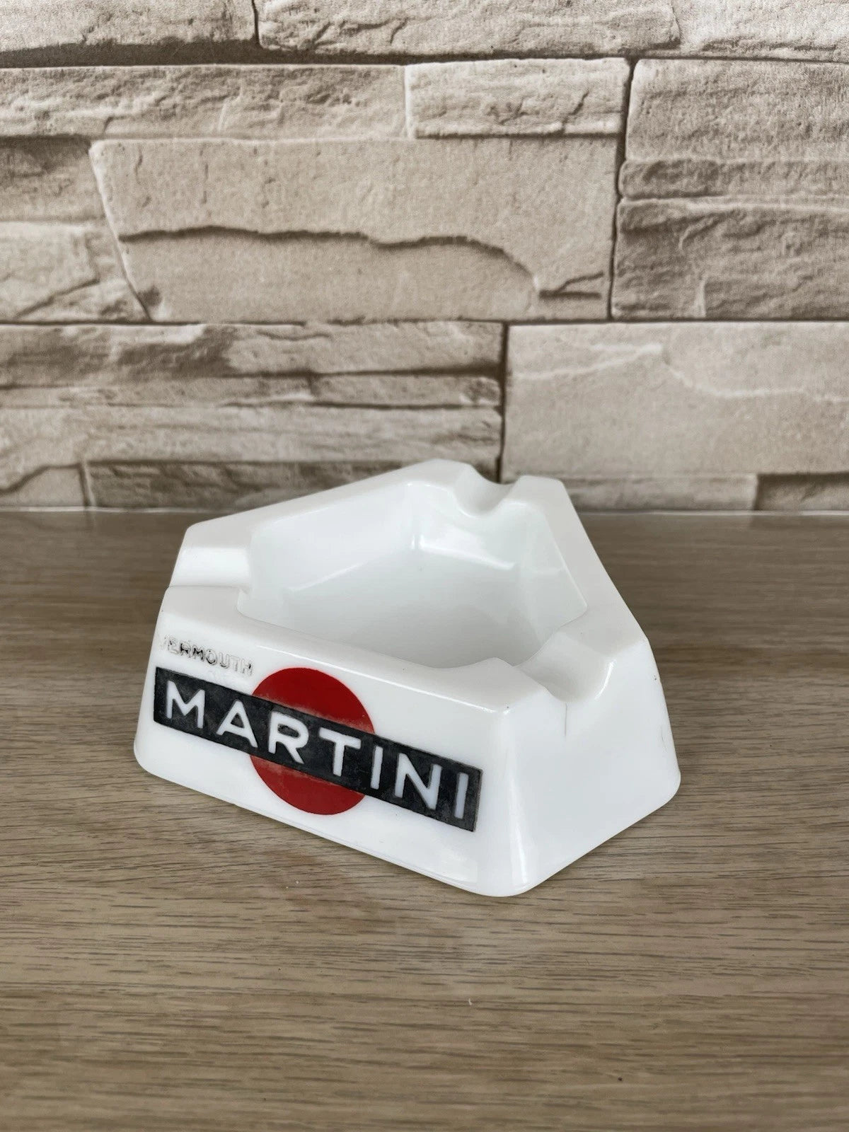 Portacenere Posacenere Martini Vermouth Pubblicitario Vintage Lusvardi Bianco