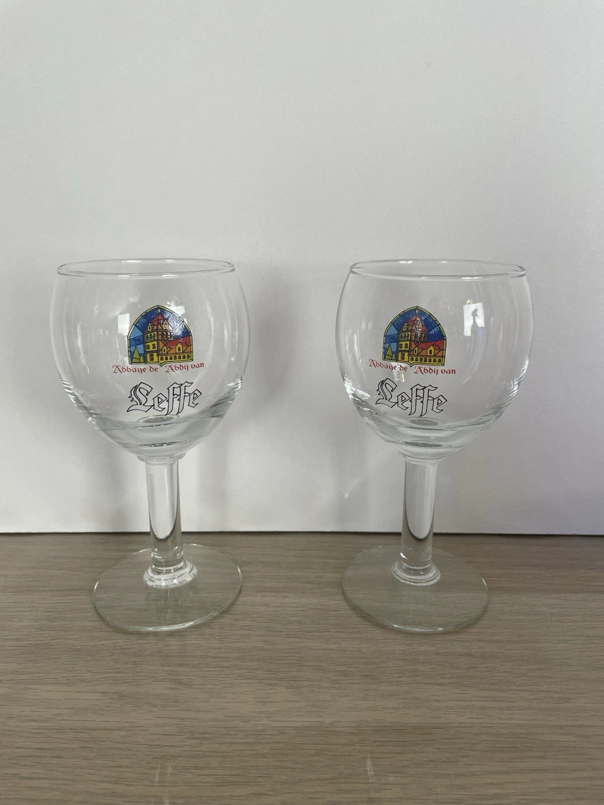 Coppia Di Calici 2 Bicchieri Da Birra Leffe Promozionali Pubblicitari In Vetro