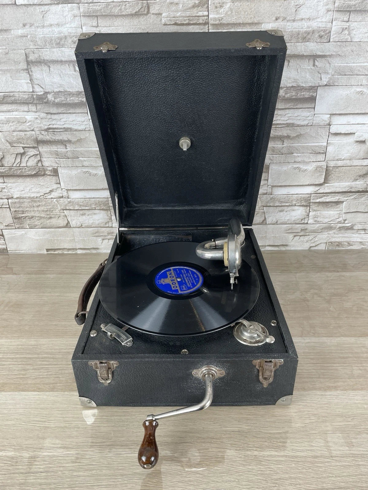 Grammofono Portatile Da Pic-Nic Valigetta Vintage Epoca Anni '30 Phonia 78 Giri