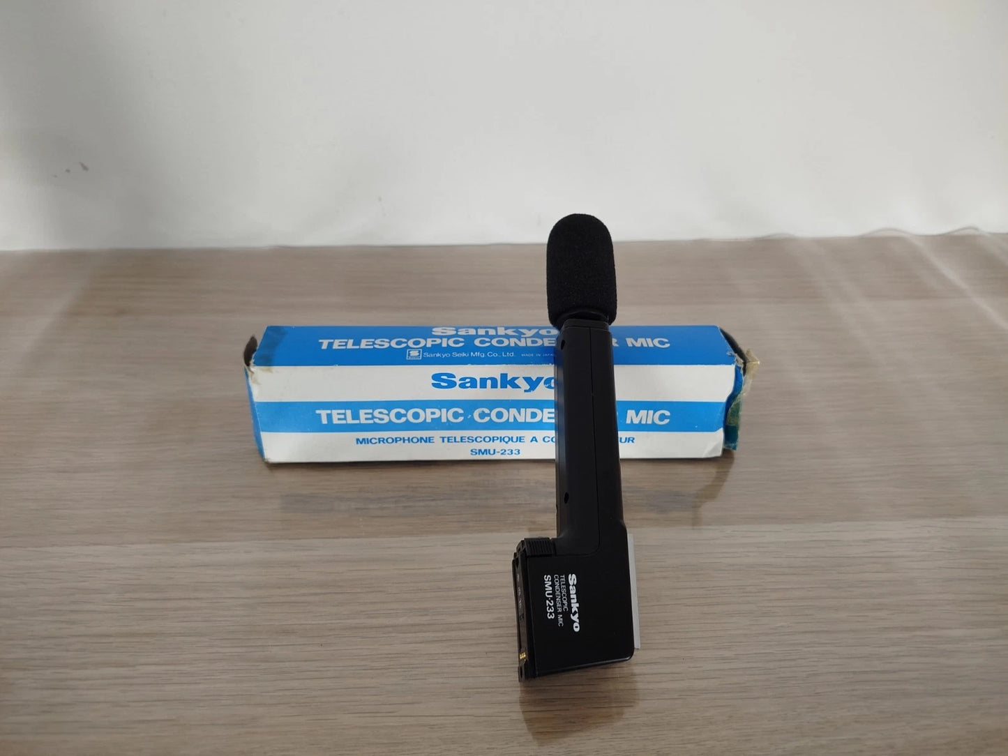 Sankyo Telecopic Condenser Mic Microfono SMU 233 Estendibile Cinepresa Nero