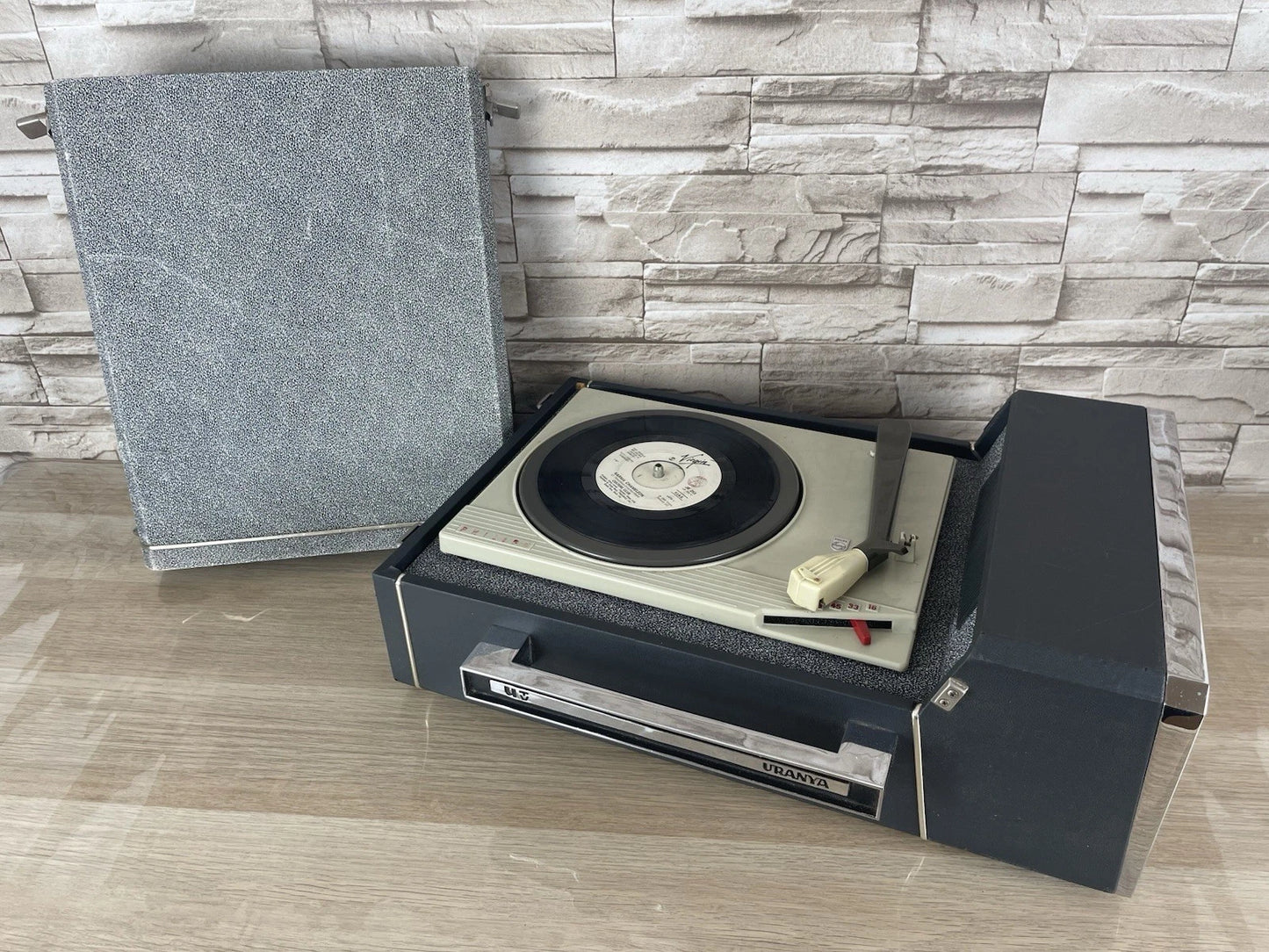 Fonovaligia Philips Uranya HiFi Giradischi Per Pezzi Di Ricambio Nera e Grigia