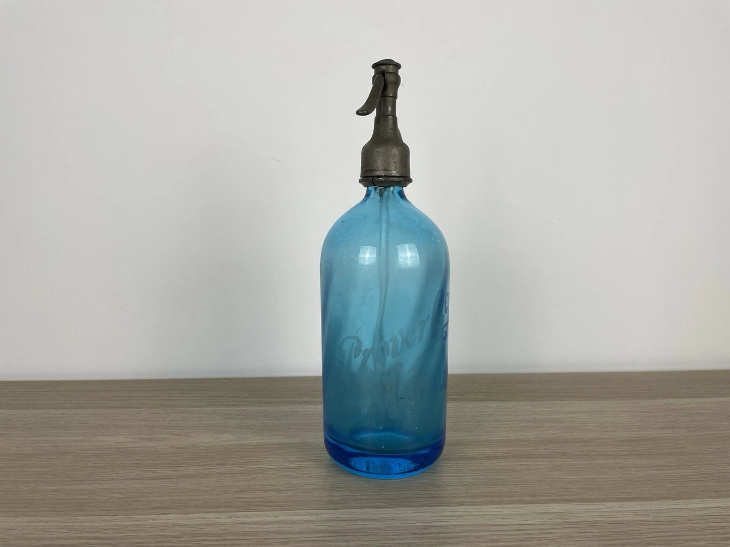 Autoseltz Vetro Sifone Seltz Proverbio Monza Azzurro Antico Epoca Anni 30 Blu