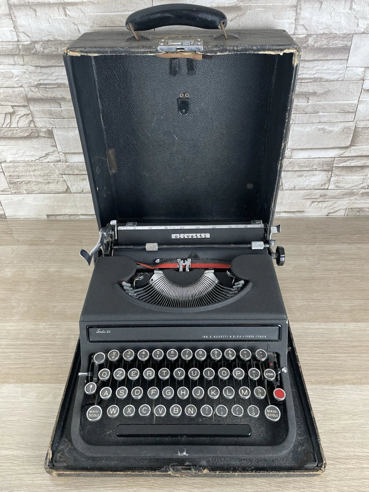 Macchina Per Scrivere Olivetti Studio 42 Vintage Epoca Anni 30 Design Nera