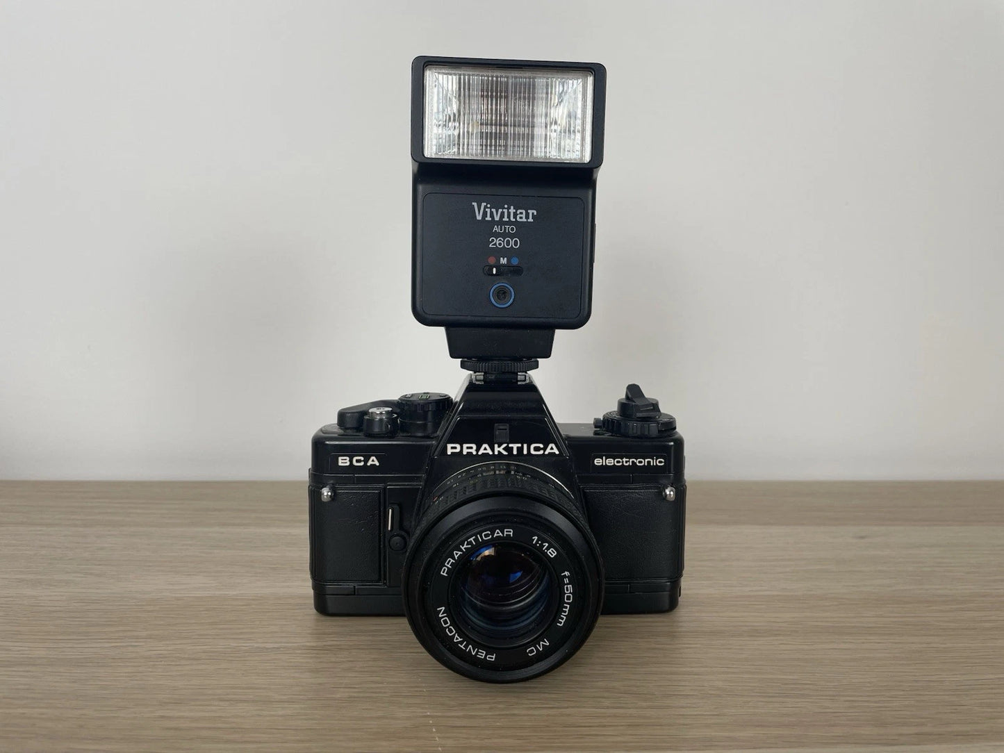 Fotocamera Praktica BCA Electronic Analogica Reflex 35 mm Flash Obiettivo Nero