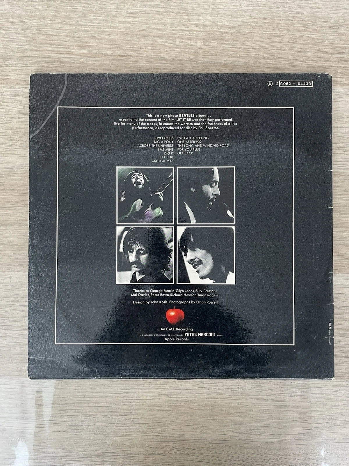 Disco Vinile 33 Giri The Beatles Let It Be Anno 1971 France Pathe Apple Records