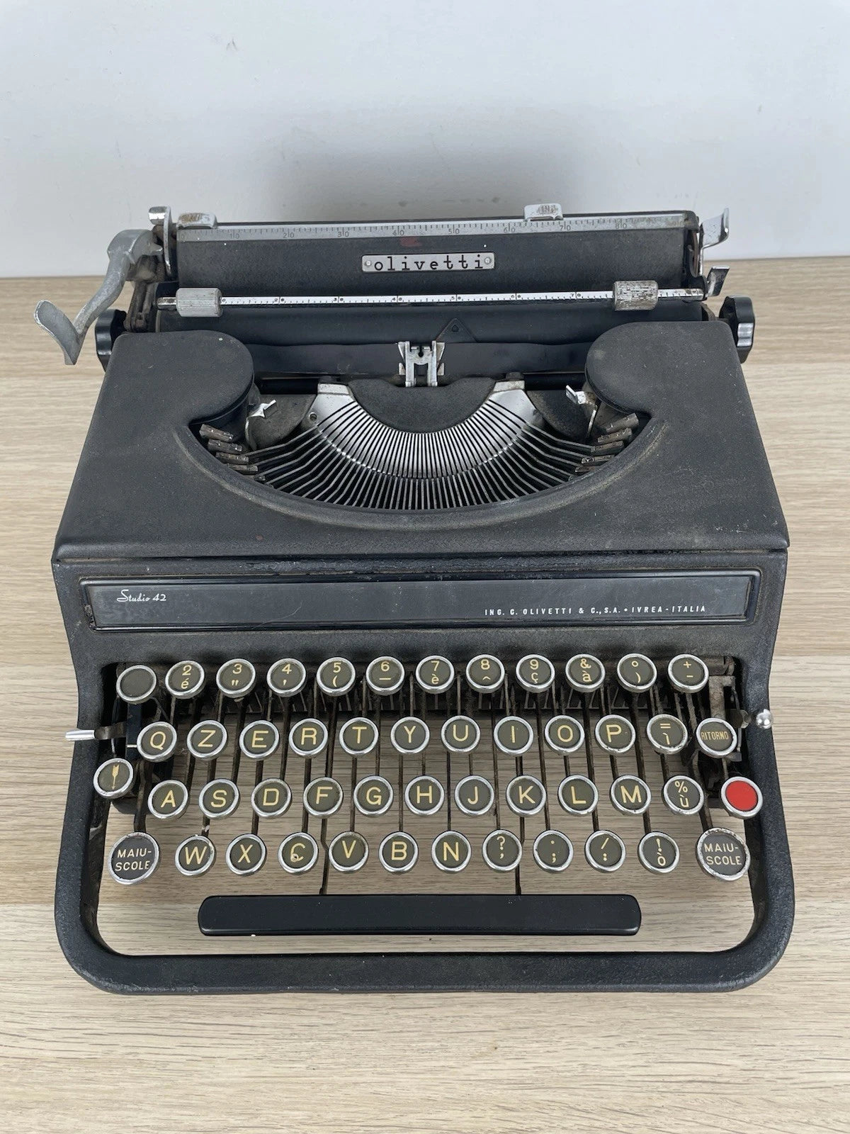 Macchina Da Scrivere Olivetti Studio 42 Portatile Nero Vintage Epoca Anni 30/50