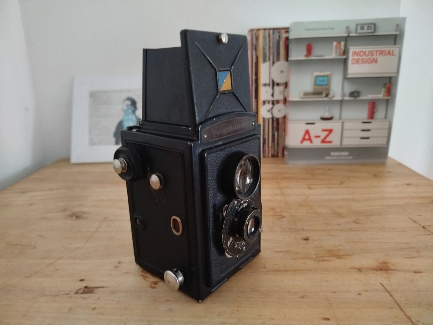Fotocamera Biottica Voigtländer Brillant Antica Vintage Anni 30 Nero TLR