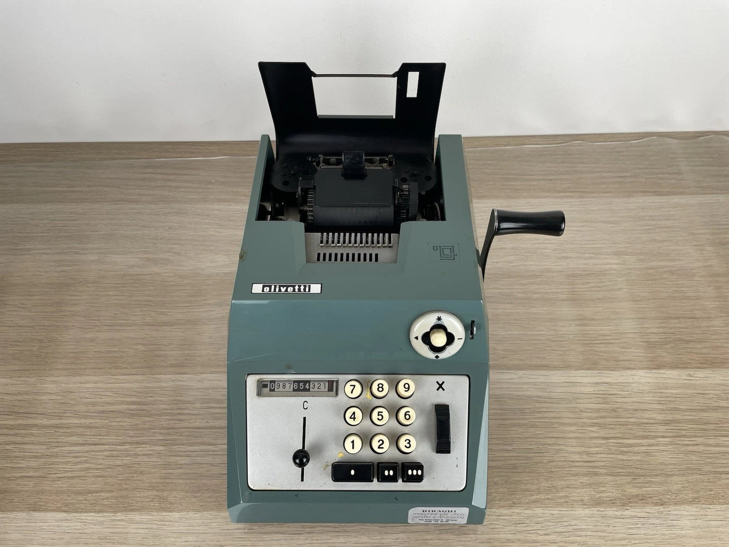 Calcolatrice Meccanica Manuale Olivetti Summa Prima 20 Epoca Anni '60 Azzurra