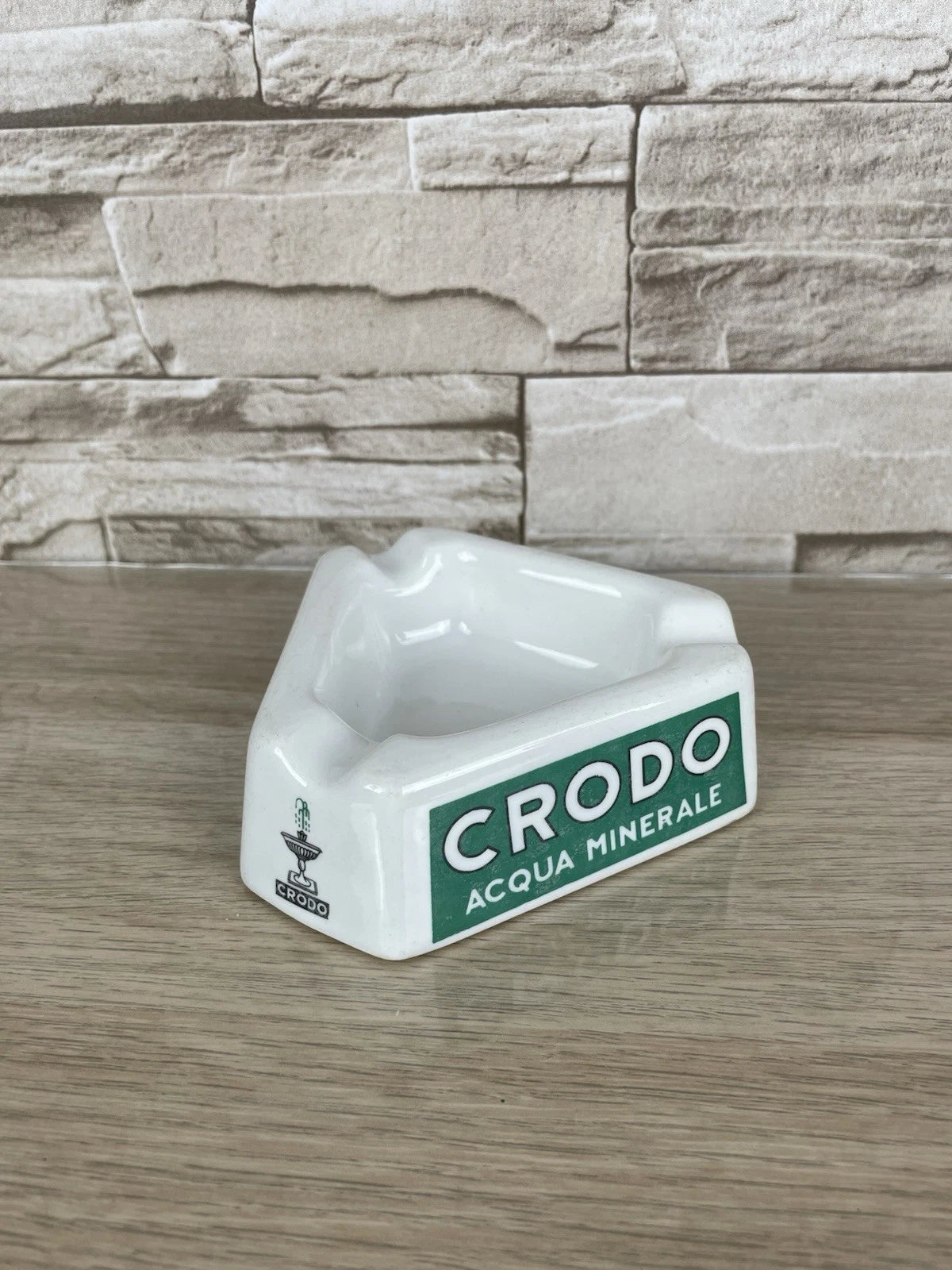 Posacenere Portacenere Crodo Acqua Minerale Bianco Vintage Ceramica Vintage '70