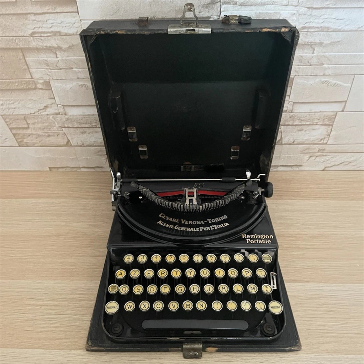 Macchina Da Scrivere Remington Portable Cesare Verona Torino Antica Anni 20 Nera