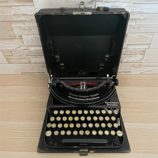 Macchina Da Scrivere Remington Portable Cesare Verona Torino Antica Anni 20 Nera