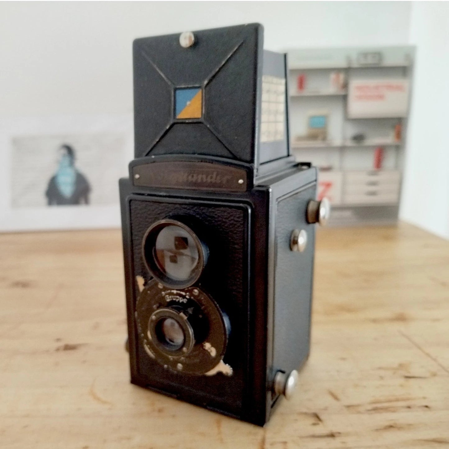 Fotocamera Biottica Voigtländer Brillant Antica Vintage Anni 30 Nero TLR