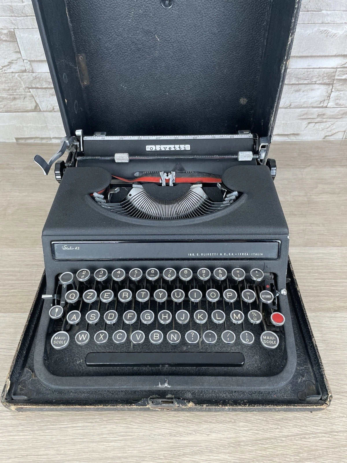 Macchina Per Scrivere Olivetti Studio 42 Vintage Epoca Anni 30 Design Nera