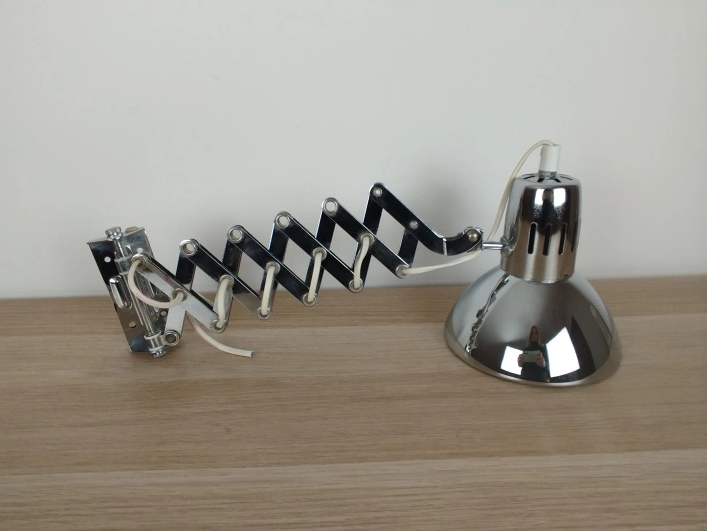 Lampada Applique Da Muro E Parete A Pantografo Cromata Vintage Industriale Retrò