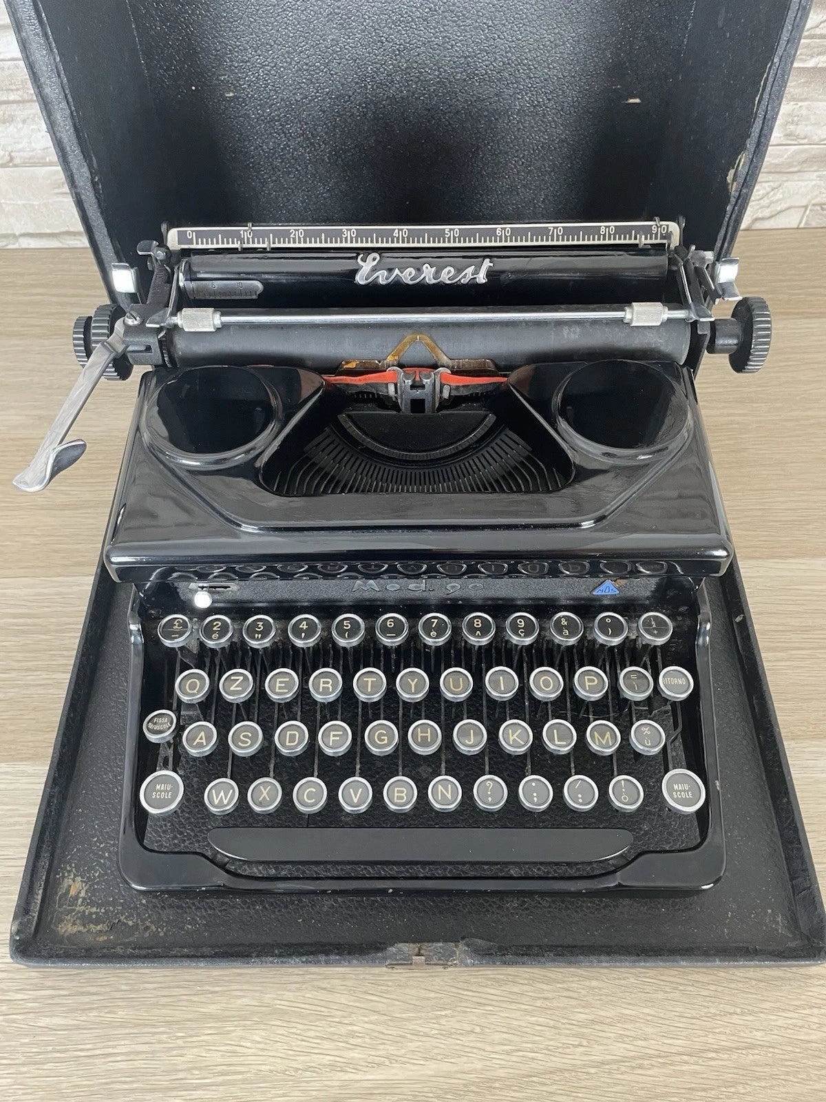Macchina Per Scrivere Everest Mod.90 Milano Vintage Epoca Anni 40/50 Nera