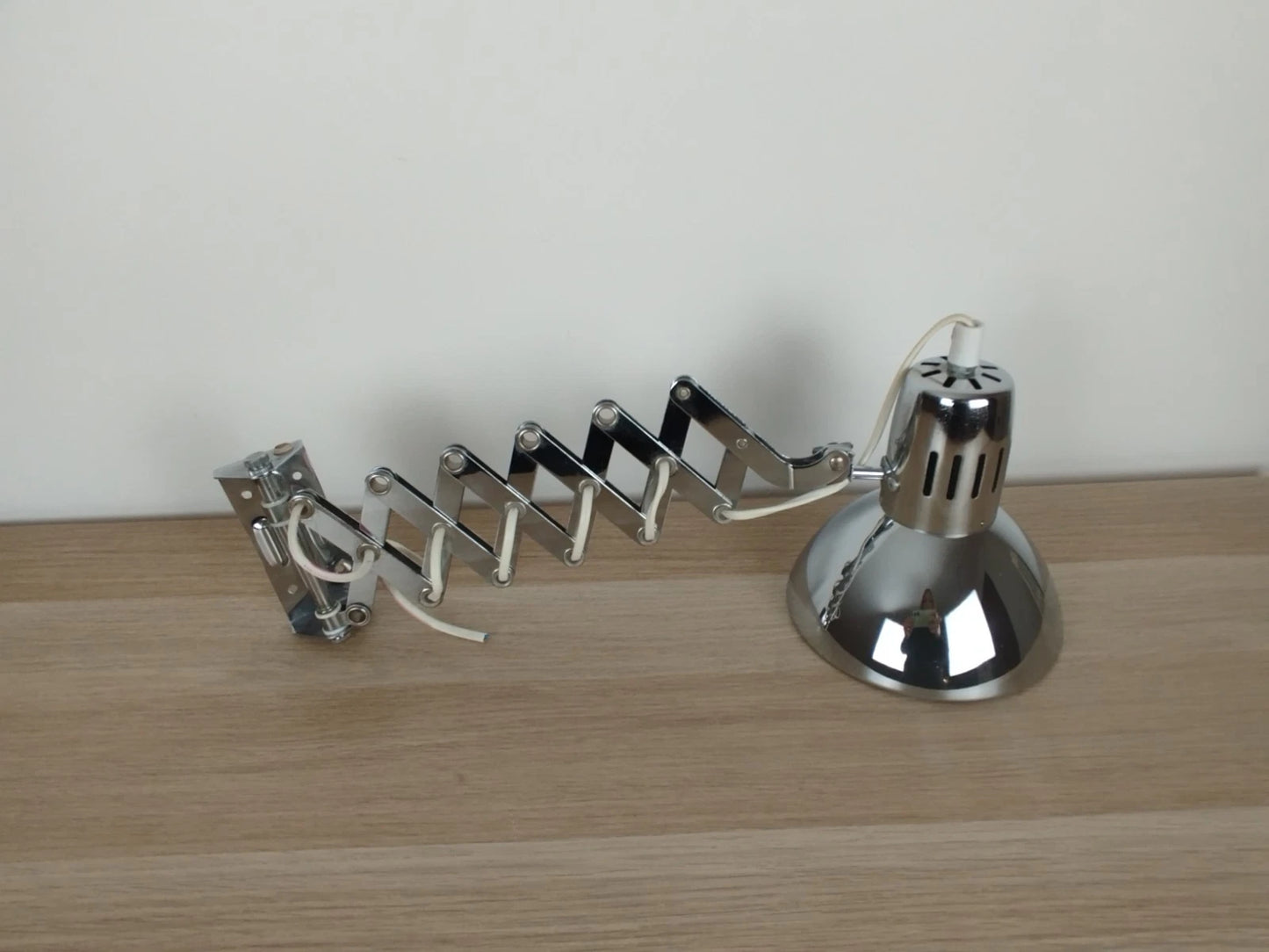 Lampada Applique Da Muro E Parete A Pantografo Cromata Vintage Industriale Retrò