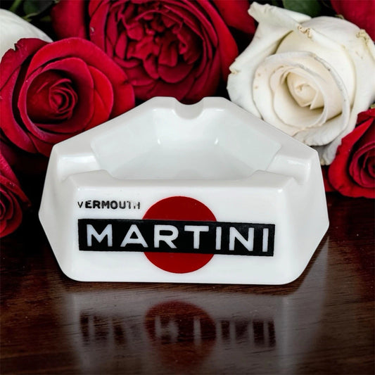 Portacenere Posacenere Martini Vermouth Pubblicitario Vintage Lusvardi Bianco