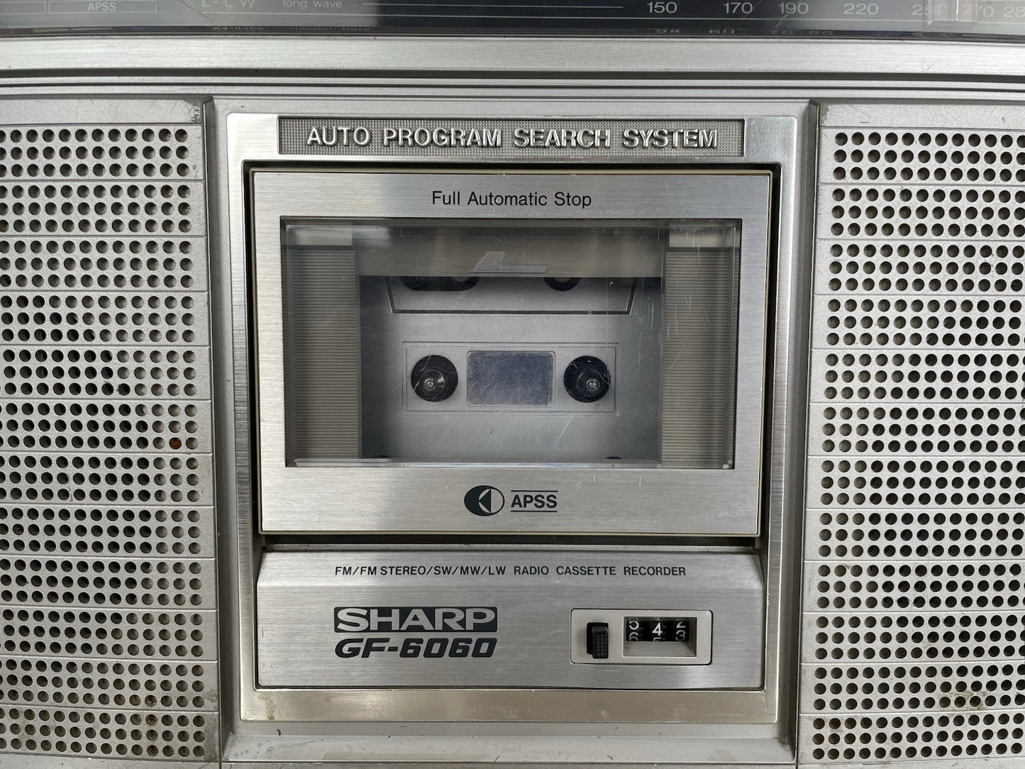 Boombox Ghettoblaster Sharp GF-6060 Stereo Cassette Deck Radio AM FM Argento