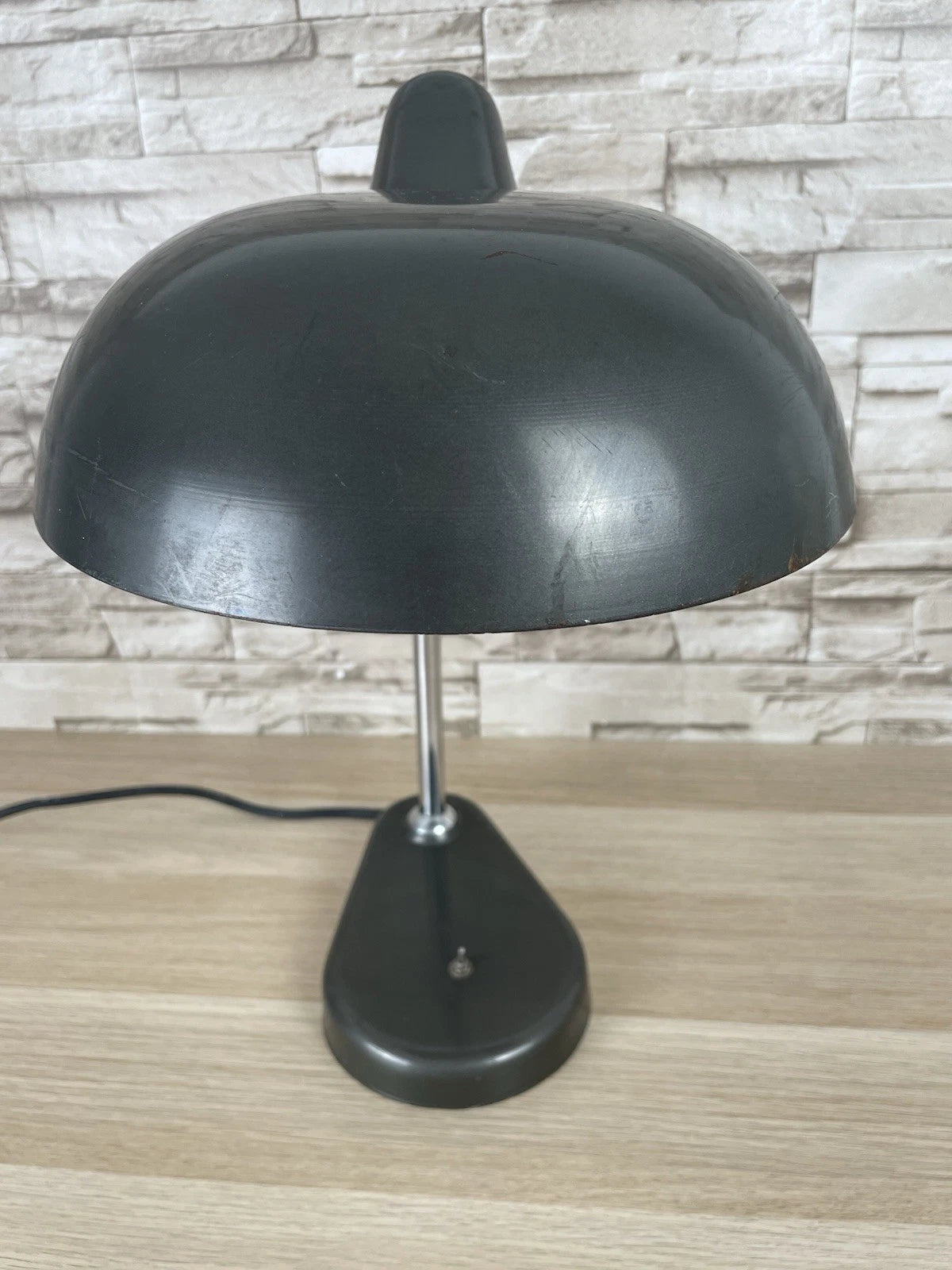Lampada Da Tavolo Seminara Vintage Epoca Anni 60 Ministeriale Industriale Grigio