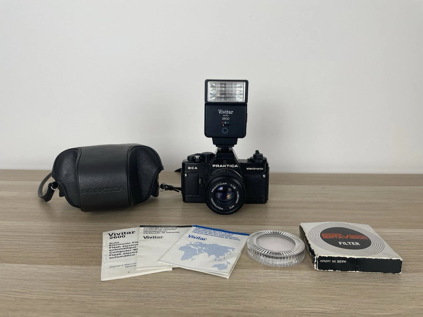 Fotocamera Praktica BCA Electronic Analogica Reflex 35 mm Flash Obiettivo Nero