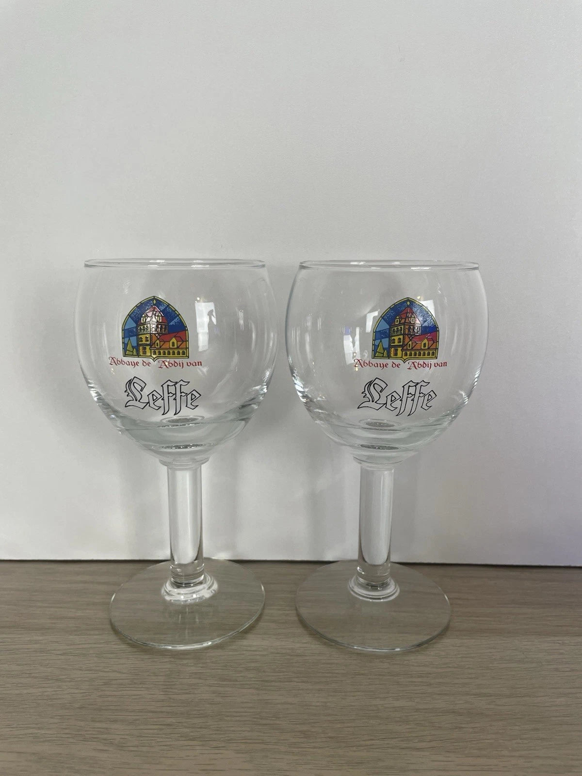 Coppia Di Calici 2 Bicchieri Da Birra Leffe Promozionali Pubblicitari In Vetro
