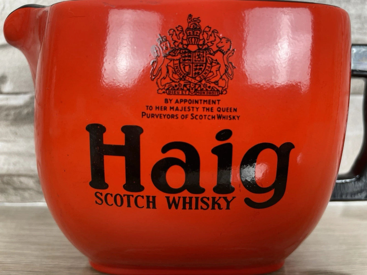 Brocca Pubblicitaria Haig Scotch Whisky Porcellana Vintage Anni 50/70 Rossa
