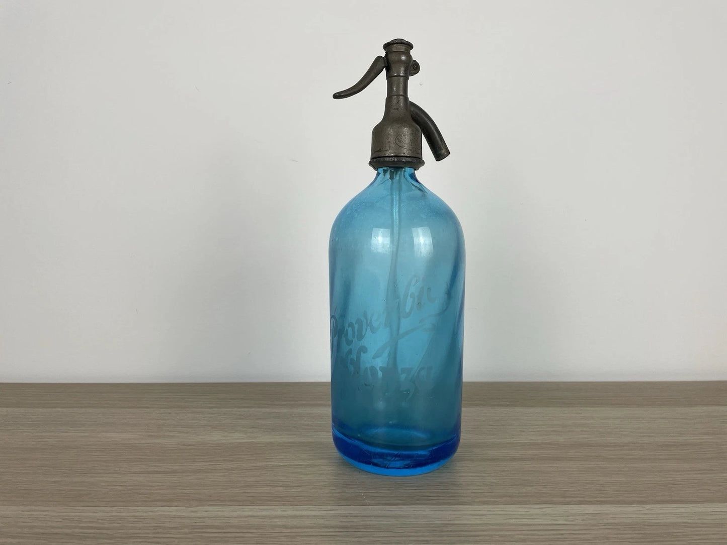 Autoseltz Vetro Sifone Seltz Proverbio Monza Azzurro Antico Epoca Anni 30 Blu