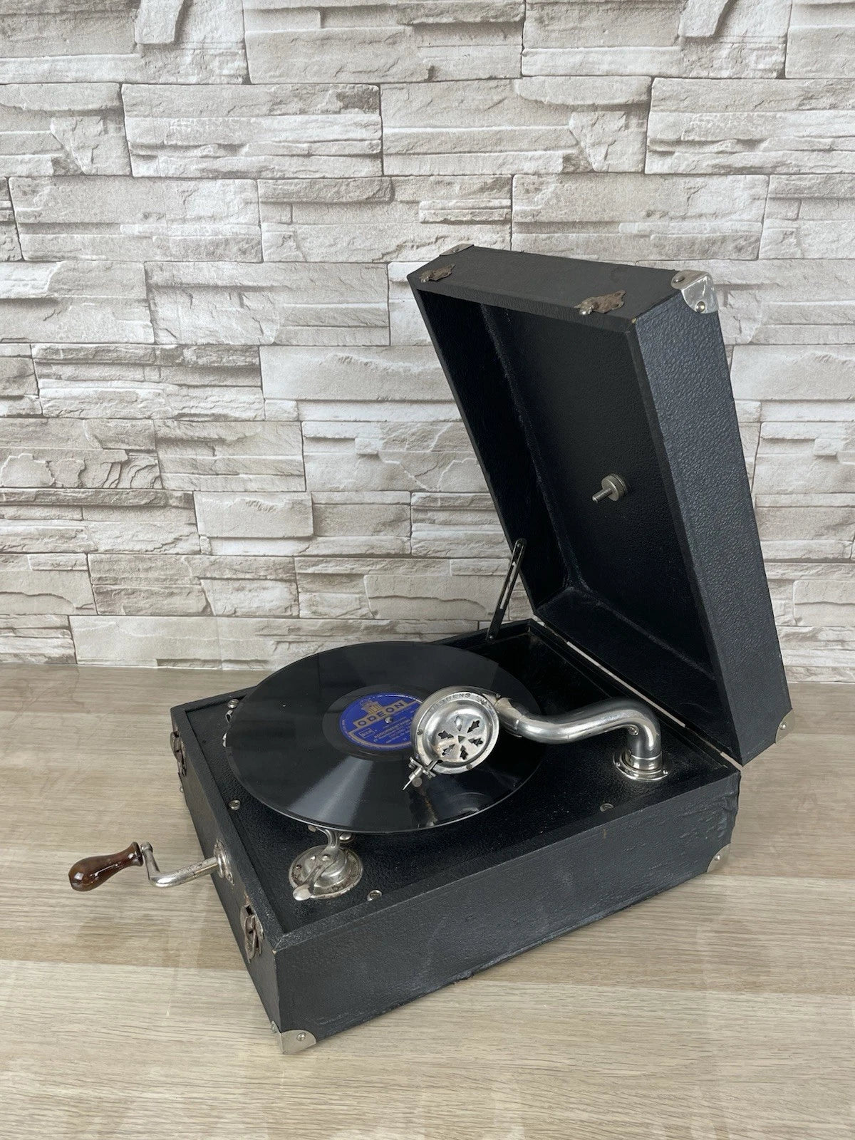 Grammofono Portatile Da Pic-Nic Valigetta Vintage Epoca Anni '30 Phonia 78 Giri