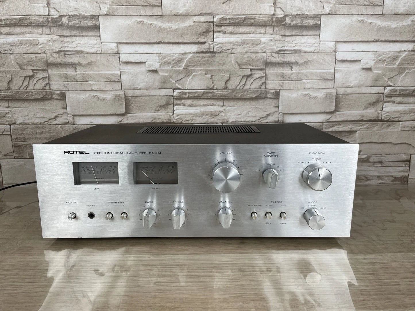 Amplificatore Integrato Rotel RA-414 Stereo HiFi Argento Vintage Anni 70 Japan