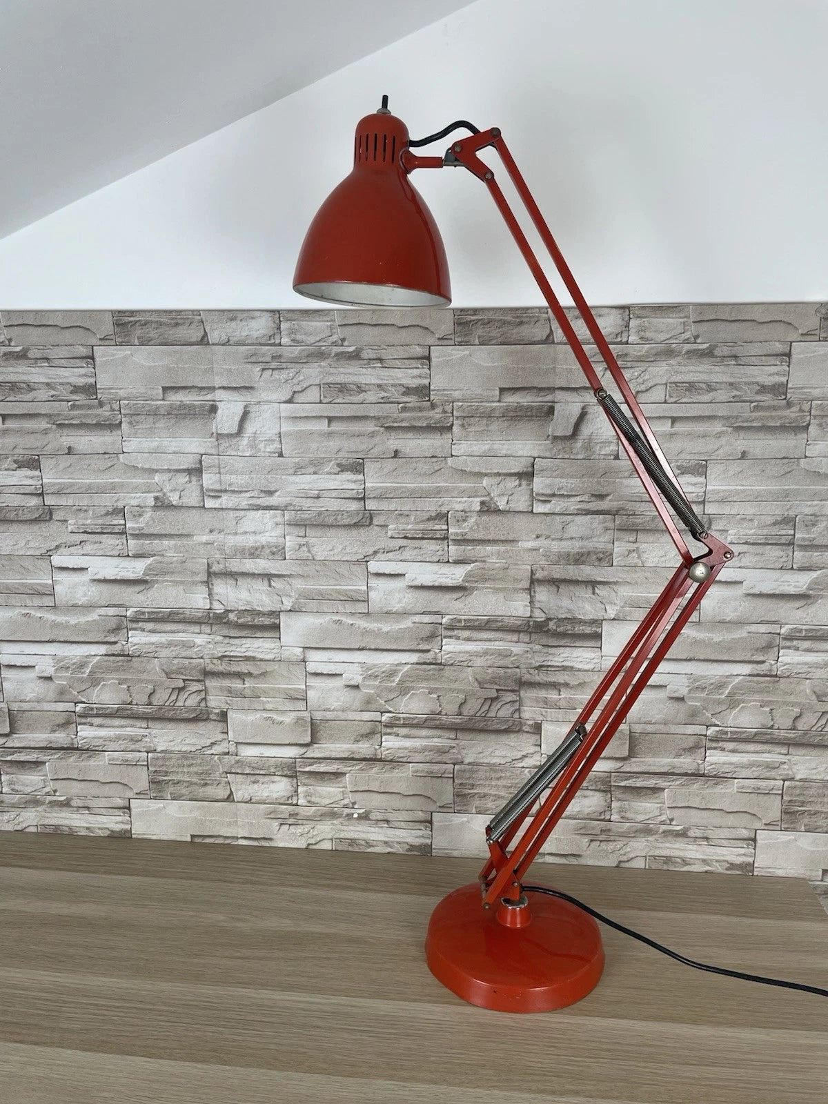 Lampada Da Tavolo Luxo Naska Loris Rosso Vintage Epoca Snodabile Industriale