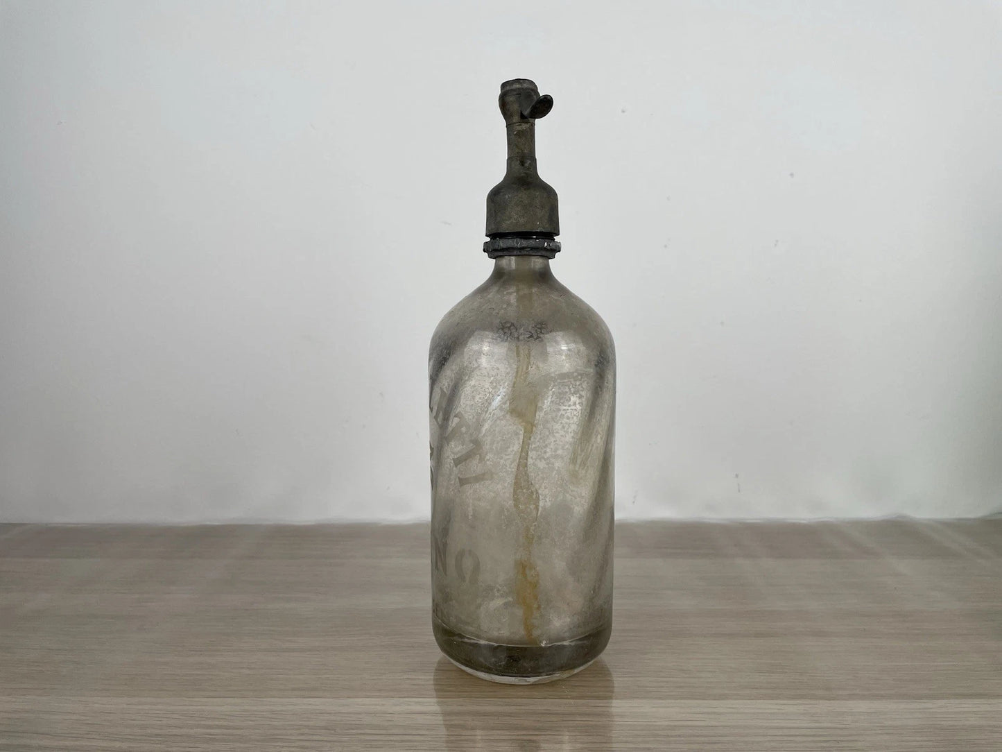 Antico Autoseltz In Vetro Sifone Seltz M Bozzetti Milano Bianco Epoca Anni 30