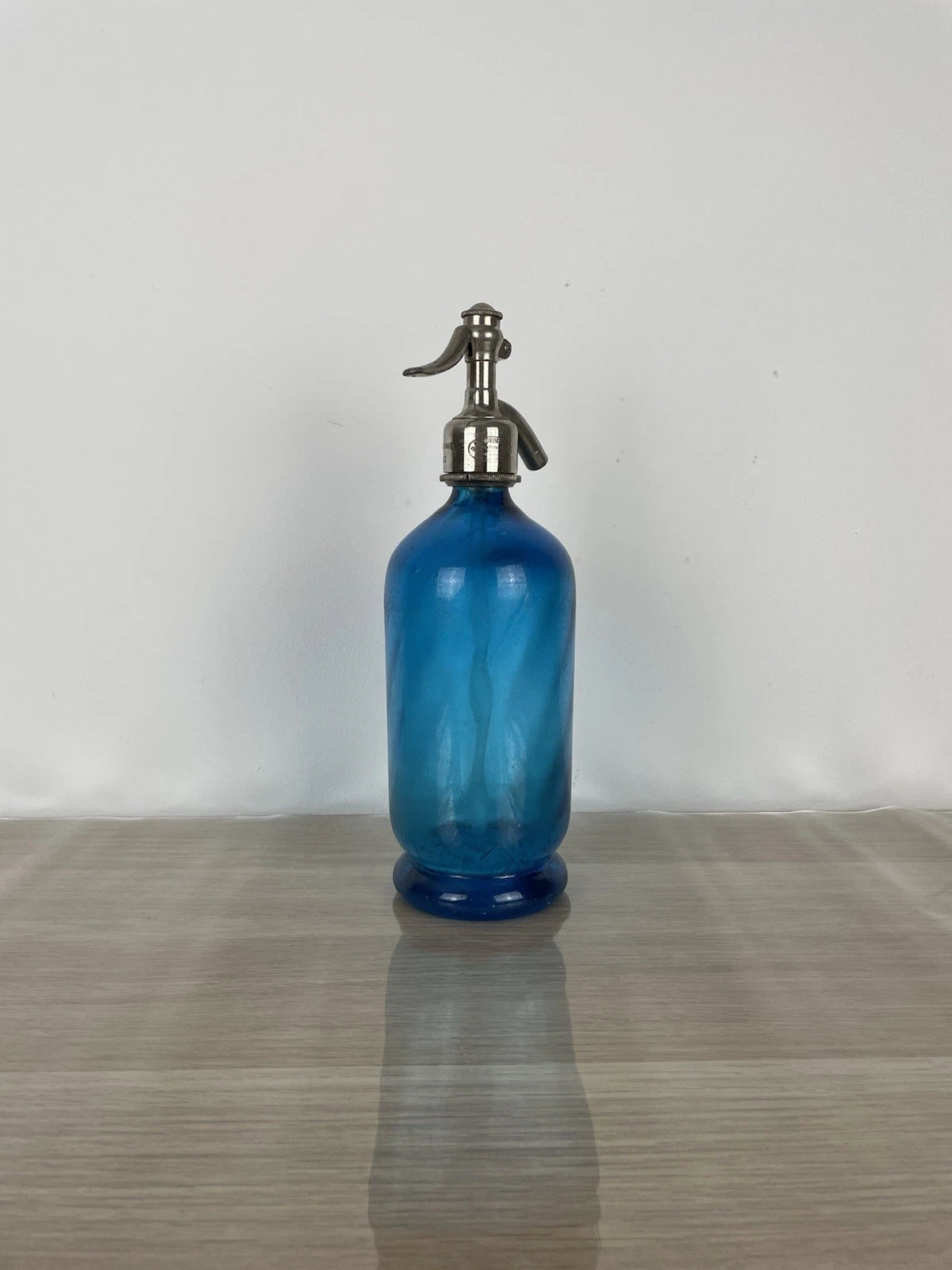 Antico Autoseltz Vetro Sifone Seltz La Torinese Torino Gualdi Correggio Blu