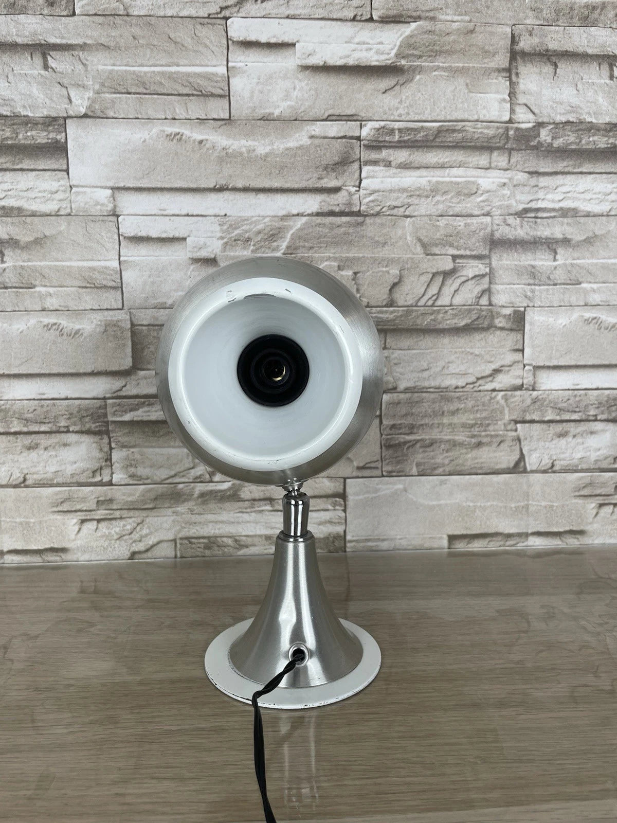 Lampada Da Tavolo Spiace Age Eyeball Vintage Argento Epoca Anni 60 Abat-jour