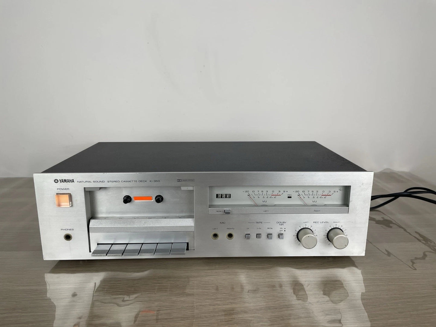 Piastra Cassette Yamaha K350 Lettore Musicassette Vintage Argento Nippon Gakki