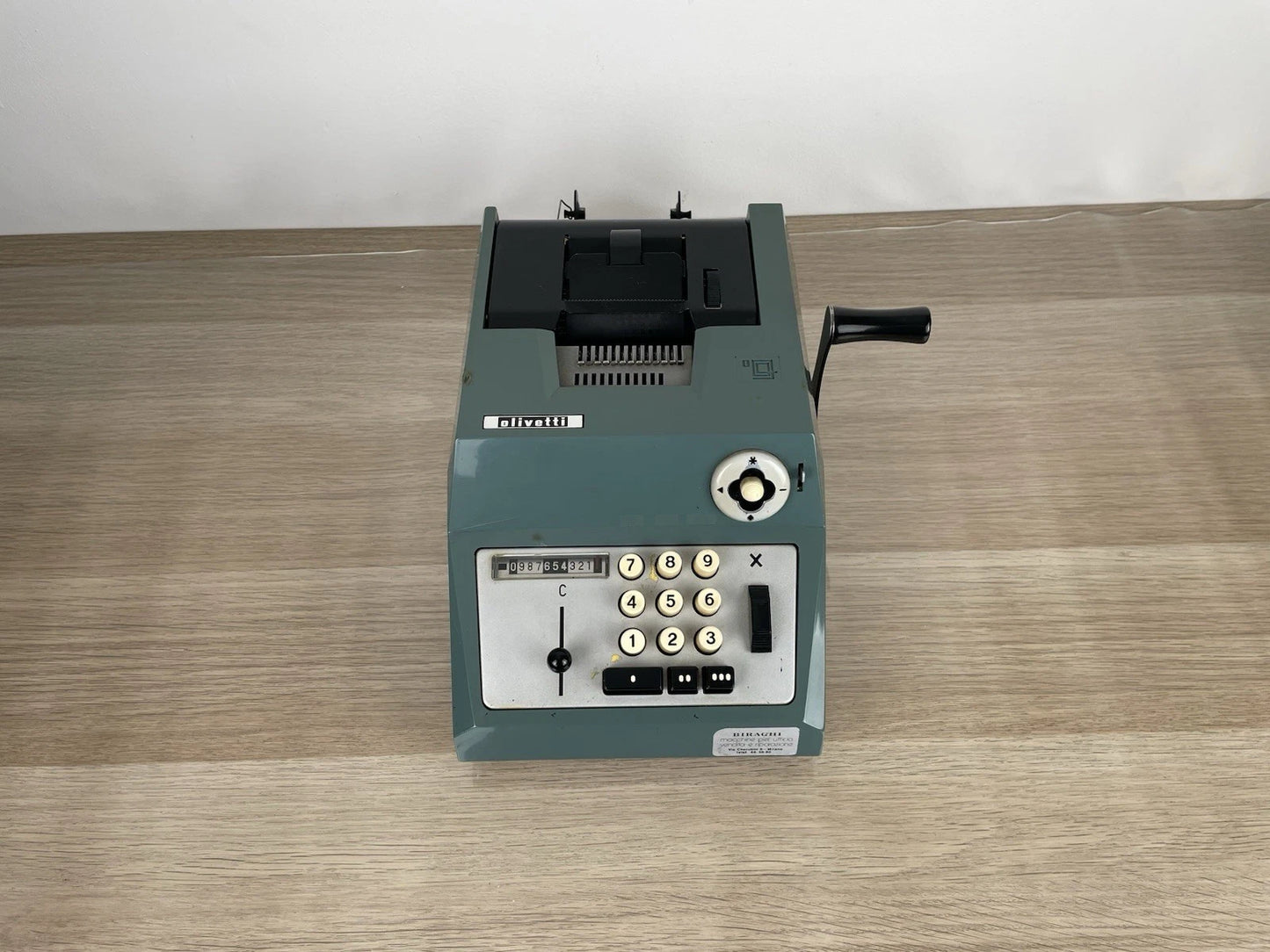 Calcolatrice Meccanica Manuale Olivetti Summa Prima 20 Epoca Anni '60 Azzurra