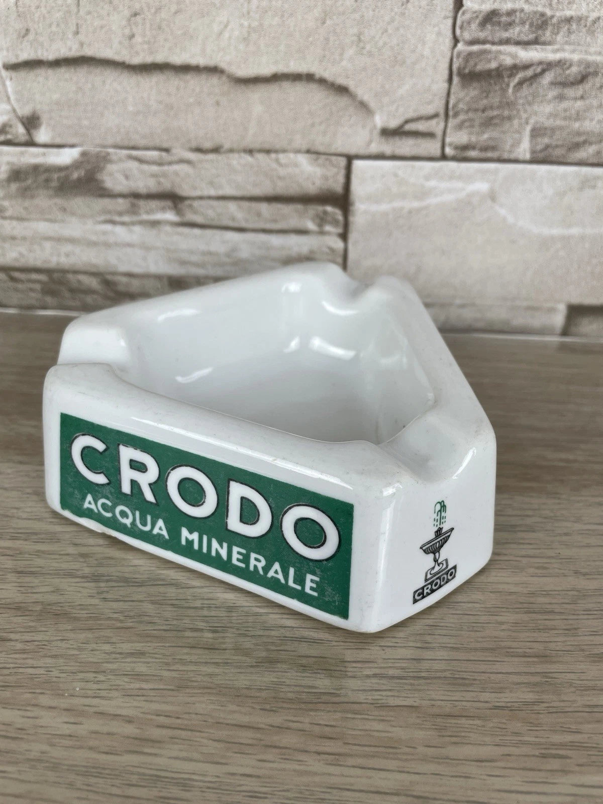 Posacenere Portacenere Crodo Acqua Minerale Bianco Vintage Ceramica Vintage '70