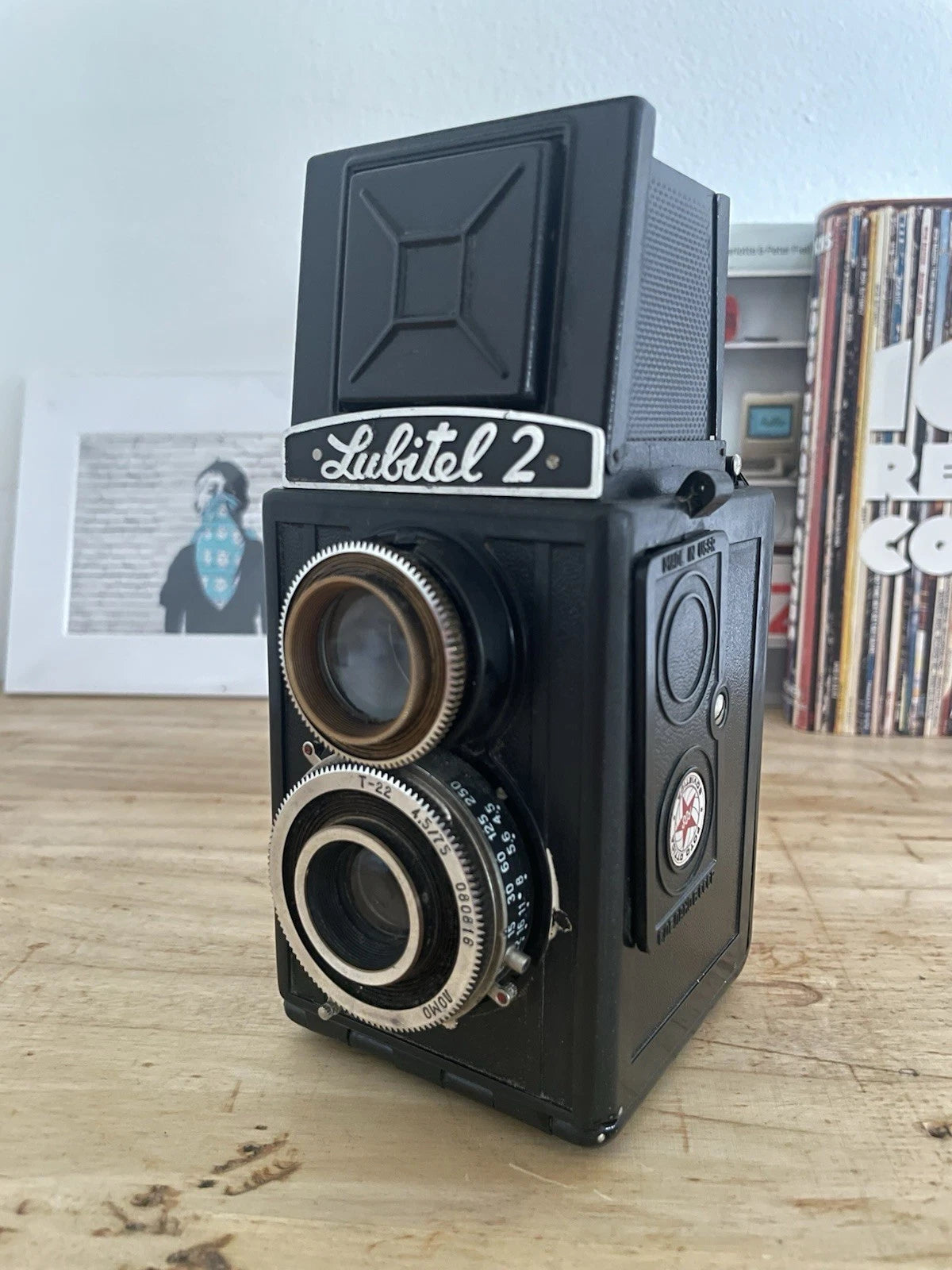 Fotocamera Biottica Lubitel 2 Vintage Epoca Anni 60 6x6 Nera TLR Pellicola 120