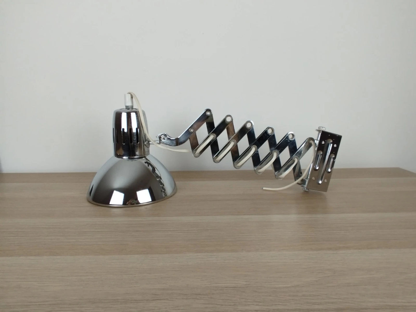 Lampada Applique Da Muro E Parete A Pantografo Cromata Vintage Industriale Retrò