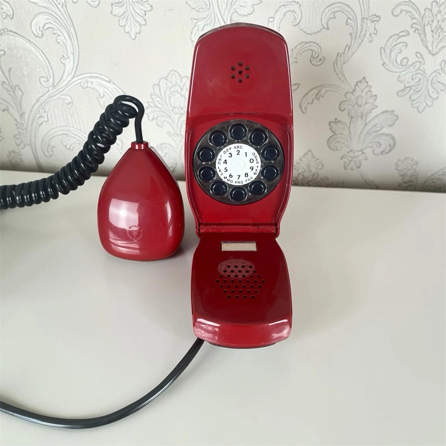 Telefono Grillo Rosso Bordeaux Design Zanuso Sapper Vintage A Disco Siemens Auso