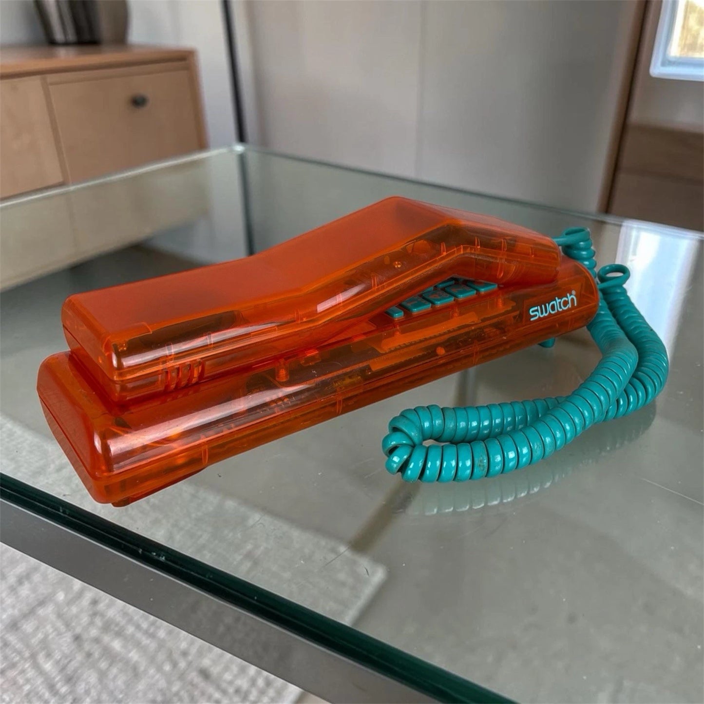 Telefono Fisso Swatch Twin Phone Deluxe Model Arancione 1989 Vintage Phone
