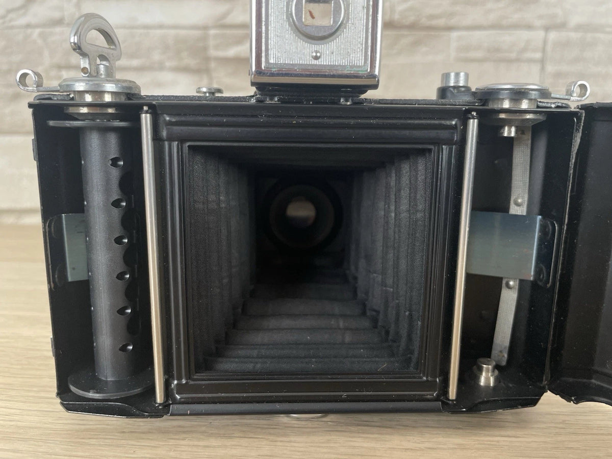 Fotocamera A Soffietto Zeiss Ikon Nettar 515/16 Vintage Anni 40/50 Nera 6x6